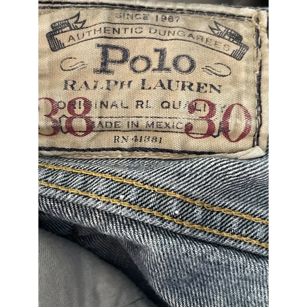 Polo Ralph Lauren Mens Authentic Dungarees Jeans Size 38x30‎ Classic Fit Denim